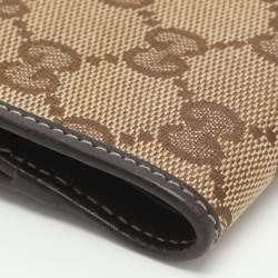 مملوكة مسبقًا Gucci Heart Beige/Brown GG Canvas and Leather Wallet