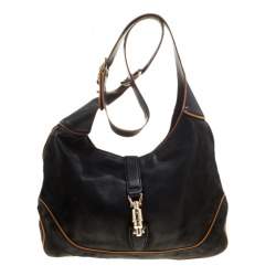 مملوكة مسبقًا Gucci Black Leather New Jackie Shoulder Bag