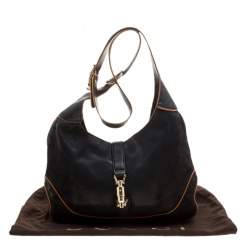 مملوكة مسبقًا Gucci Black Leather New Jackie Shoulder Bag