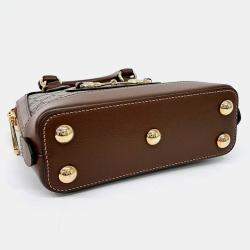 مملوكة مسبقًا Gucci Beige Brown PVC Horsebit 1955 Mini Top Handle Bag (640716)