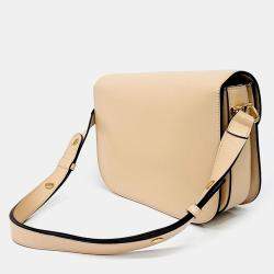 Pre Owned Gucci Beige Leather Gucci 1955 Horsebit Shoulder Bag (602204)