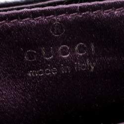 مملوكة مسبقًا Gucci Purple Velvet Bamboo Top Handle Bag
