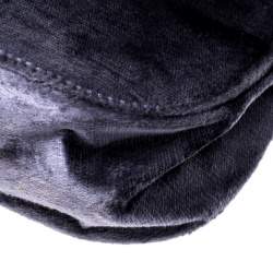 مملوكة مسبقًا Gucci Purple Velvet Bamboo Top Handle Bag