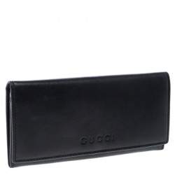 Gucci Black Leather Continental Wallet