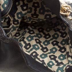 Pre Owned Gucci Black Leather Medium Indy Top Handle Bag