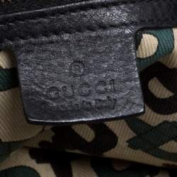 Pre Owned Gucci Black Leather Medium Indy Top Handle Bag