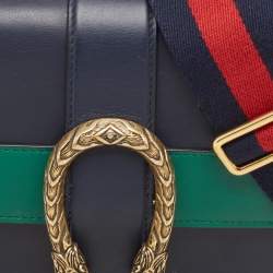 Pre Owned Gucci Tricolor Leather Medium Dionysus Bamboo Top Handle Bag
