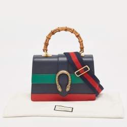 Pre Owned Gucci Tricolor Leather Medium Dionysus Bamboo Top Handle Bag