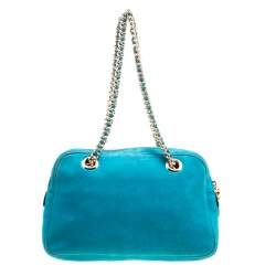 مملوكة مسبقًا Gucci Blue Leather Medium Soho Chain Shoulder Bag