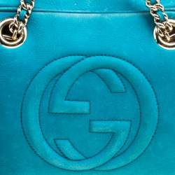مملوكة مسبقًا Gucci Blue Leather Medium Soho Chain Shoulder Bag