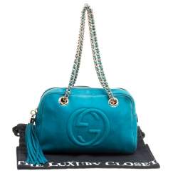 مملوكة مسبقًا Gucci Blue Leather Medium Soho Chain Shoulder Bag