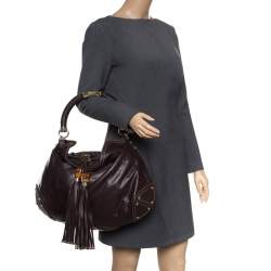 مملوكة مسبقًا حقيبة غوتشي يد علوية اندي متوسطة جلد بنية