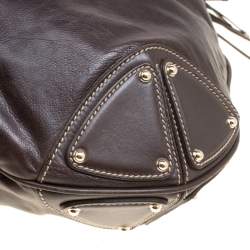 مملوكة مسبقًا حقيبة غوتشي يد علوية اندي متوسطة جلد بنية