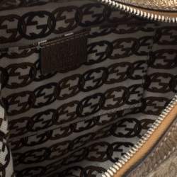 Pre Owned Gucci Beige/Gold GG Canvas and Leather Small Princy Hobo 
