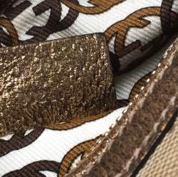 Pre Owned Gucci Beige/Gold GG Canvas and Leather Small Princy Hobo 