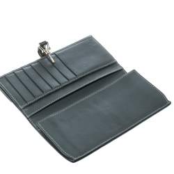 Gucci Grey Crocodile Bamboo New Jackie Continental Wallet