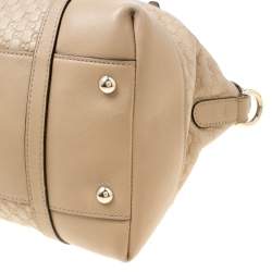 Pre Owned Gucci Beige Microguccissima Leather Medium Nice Top Handle Bag