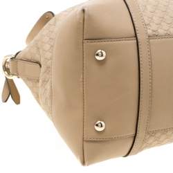 Pre Owned Gucci Beige Microguccissima Leather Medium Nice Top Handle Bag