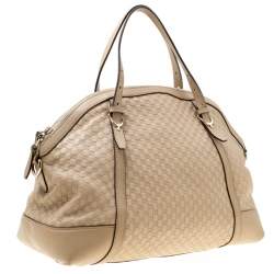 Pre Owned Gucci Beige Microguccissima Leather Medium Nice Top Handle Bag