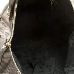 Pre Owned Gucci Metallic Grey Leather Large Hysteria Top Handle Bag
