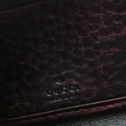 Gucci Burgundy Guccissima Leather Bamboo Tassel Zip Around Wallet