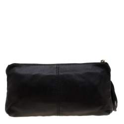 Pre Owned Gucci Black Leather Small Sienna Tassel Clutch