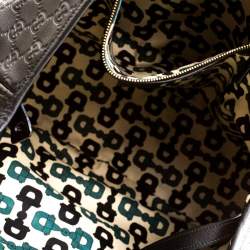 Pre Owned Gucci Black Guccissima Leather Medium Horsebit Pelham Shoulder Bag