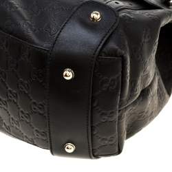 Pre Owned Gucci Black Guccissima Leather Medium Horsebit Pelham Shoulder Bag