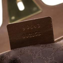 Pre Owned Gucci Brown Leather Shoulder Bag