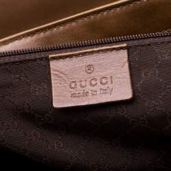 Pre Owned Gucci Brown Leather Shoulder Bag