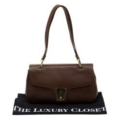 Pre Owned Gucci Brown Leather Shoulder Bag