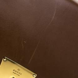Pre Owned Gucci Brown Leather Shoulder Bag
