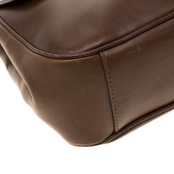 Pre Owned Gucci Brown Leather Shoulder Bag