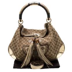 Pre Owned حقيبة هوبو غوتشي إيني جلد ثعبان سوداء كبيرة