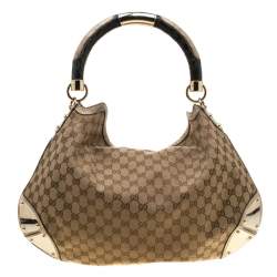 Pre Owned حقيبة هوبو غوتشي إيني جلد ثعبان سوداء كبيرة