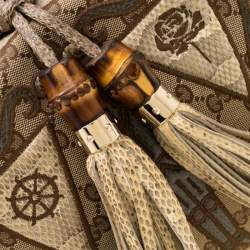 Pre Owned حقيبة هوبو غوتشي إيني جلد ثعبان سوداء كبيرة