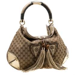 Pre Owned حقيبة هوبو غوتشي إيني جلد ثعبان سوداء كبيرة