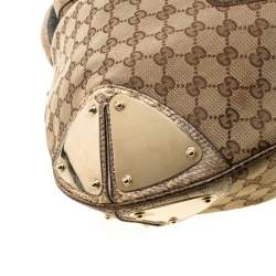 Pre Owned حقيبة هوبو غوتشي إيني جلد ثعبان سوداء كبيرة