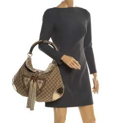 Pre Owned حقيبة هوبو غوتشي إيني جلد ثعبان سوداء كبيرة