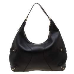 Gucci Black Leather Heritage Horsebit Hobo