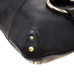 Gucci Black Leather Heritage Horsebit Hobo