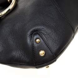 Gucci Black Leather Heritage Horsebit Hobo