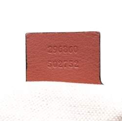 Pre Owned Gucci Solid Peach Leather Bold Bamboo Top Handle Bag