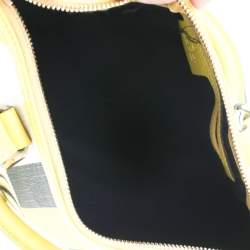 مملوكة مسبقًا حقيبة غوتشي جوي بوسطن صغيرة جلد وكانفاس سوبريم GG صفراء/ بيضاء