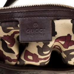 مملوكة مسبقًا حقيبة غوتشي بريدال بيت ذكري 85 جلد غوتشيسيما بنية داكنة