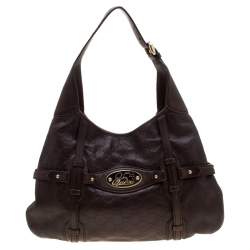 مملوكة مسبقًا حقيبة غوتشي بريدال بيت ذكري 85 جلد غوتشيسيما بنية داكنة