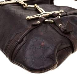 مملوكة مسبقًا حقيبة غوتشي بريدال بيت ذكري 85 جلد غوتشيسيما بنية داكنة