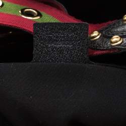 مملوكة مسبقًا حقيبة كتف غوتشي رانواي بلهام مرصعة جلد وكانفاس GG سوداء