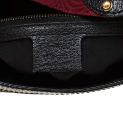 مملوكة مسبقًا حقيبة كتف غوتشي رانواي بلهام مرصعة جلد وكانفاس GG سوداء