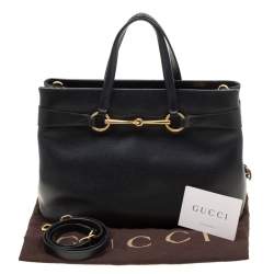 Pre Owned Gucci Black Leather Medium Bright Bit Top Handle Bag